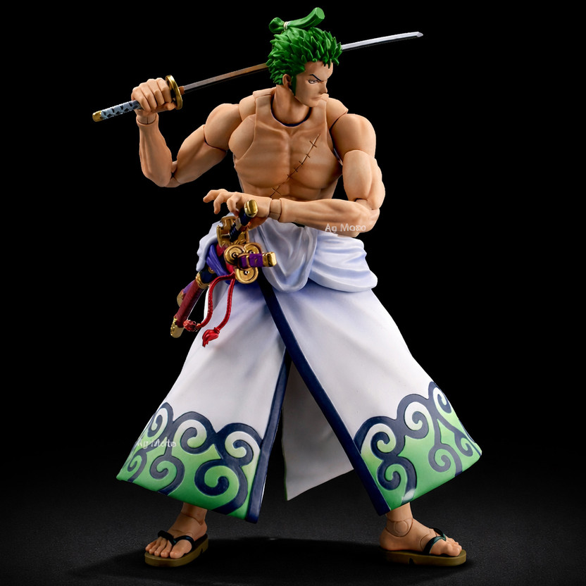 AG MOTO Roronoa Zoro Anime Action Figure 30cm Moveable One Piece Action Figures Toys(Multicolor)