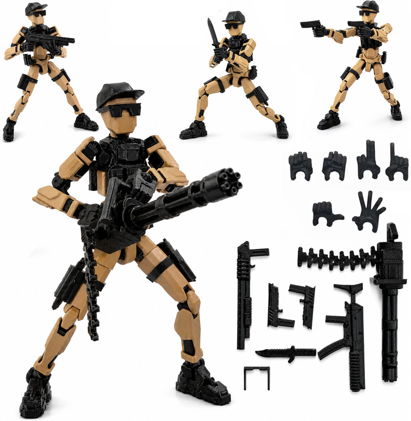 Bhootia Bhootia Tactical Soldier Dummy 13 Robot Action Figure, 5.25 Inch(Beige, Black) - Flipkart Deal