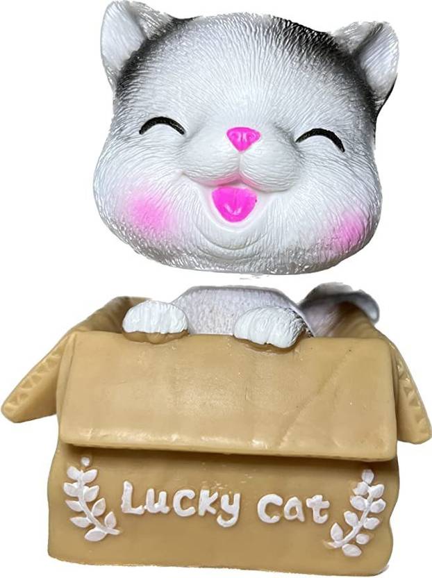Edel Super Cute Cat Bobblehead for Car Dashboard and Office Desk