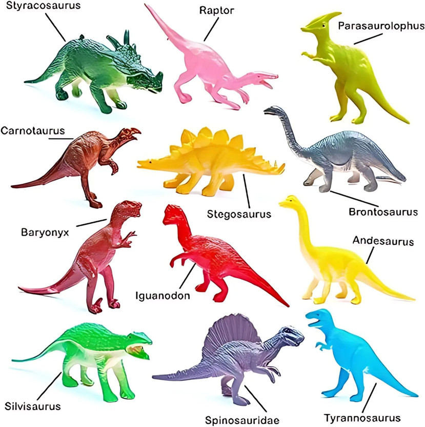 ZESTHOME 12 pcs Dinosaur Toys for Kids – Colorful Dinosaur Gift Toy Set(Multicolor)