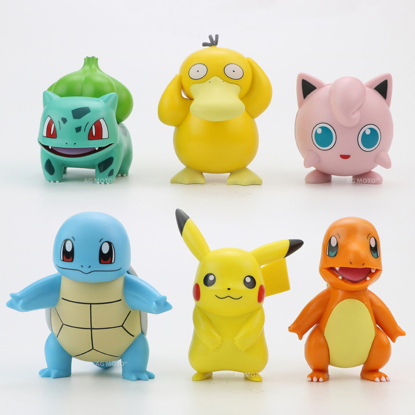 AG MOTO Pokemon Action figure Toy Set of 6pcs toys for kids for boys and girls Pikachu(Multicolor)