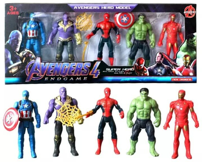 AS TOYS Marvel Avengers Super Hero Action Figure Toy Set For Kids.(Multicolor)