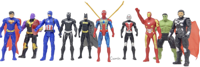 camin Avengers Superhero Action Figure Set of 10 Superheroes Toys(Multicolor)