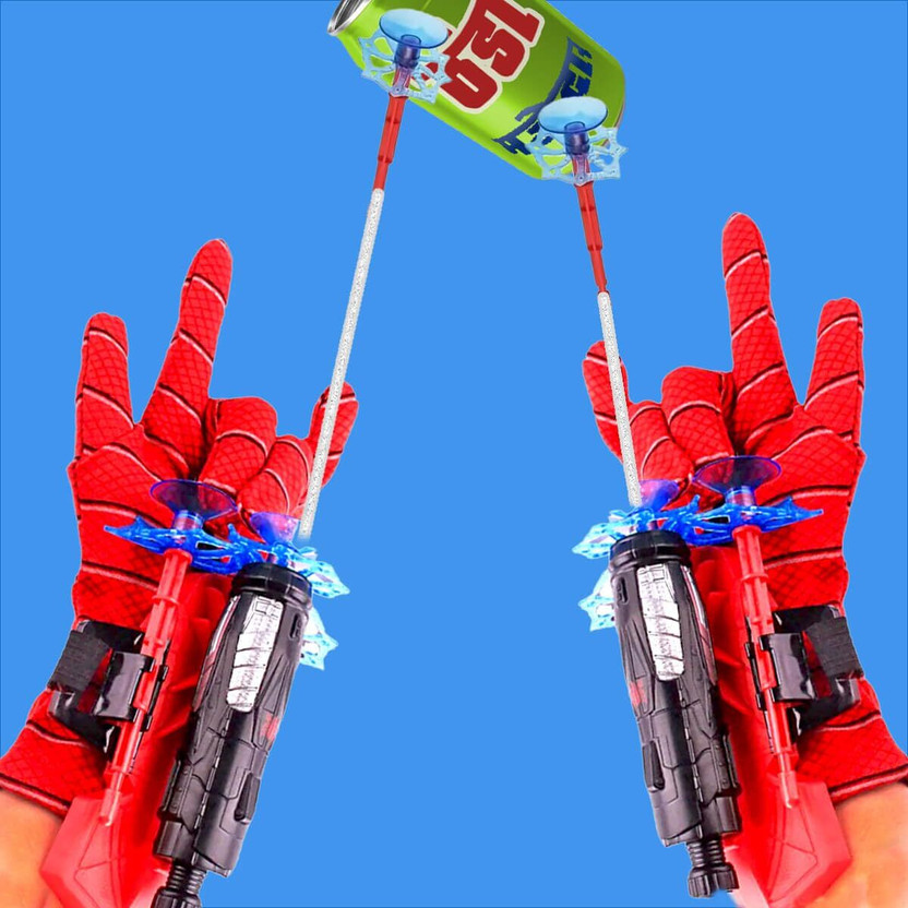 XohnyStore Set of 2 Spider Web Shooter Glove Toys with Soft Darts for Kids(Multicolor)