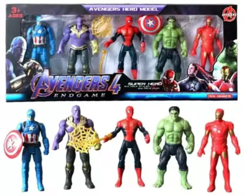 Just craft Marvel Avengers Super Hero Action Figure Toy Set For Kids(Multicolor)