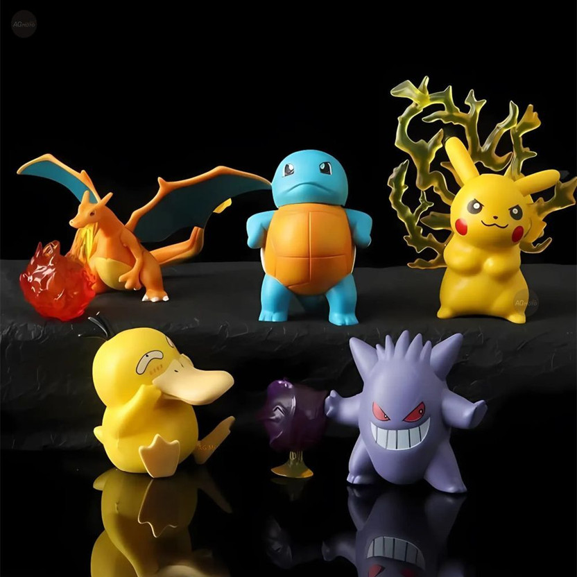 AG MOTO Pokemon Action figure Toy Set of 5pcs toys for kids for boys and girls Pikachu(Multicolor)