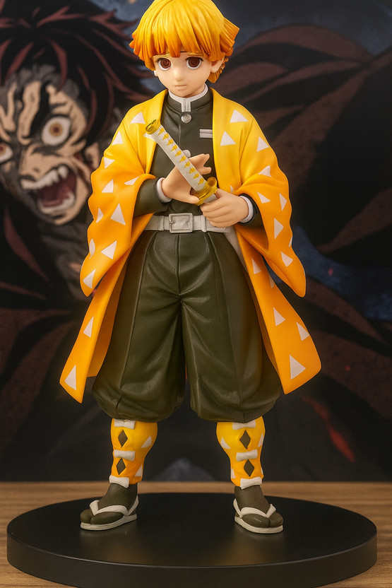 World Gift Mart Demon Slayer Zenitsu Agatsuma Action Figure 17 cm | Anime Collectible Toy(Multicolor)