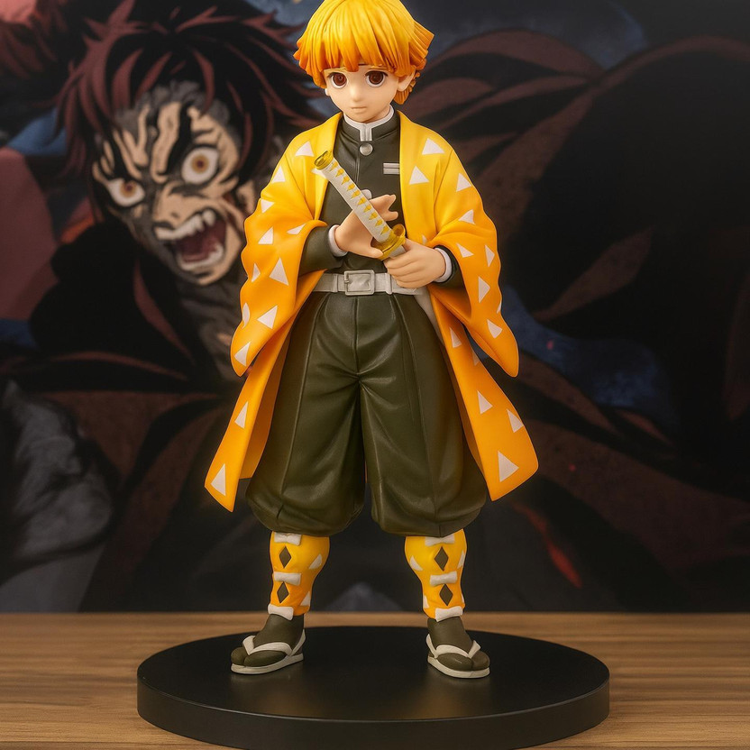 World Gift Mart Demon Slayer Zenitsu Agatsuma Action Figure 17 cm | Anime Collectible Toy(Multicolor)