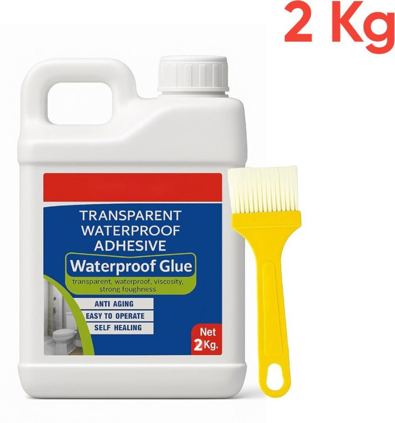Elektriglow Waterproof Transparent Adhesive Glue with Brush. Roof Leak Repair Liquid Sealant Adhesive(2 kg)
