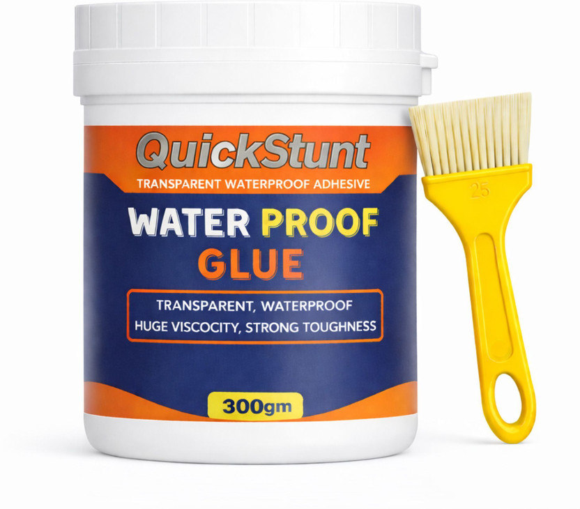 QuickStunt Crack Seal Glue with Brush Transparent Waterproof Resin Epoxy for Roof Leakage Adhesive(300 g)