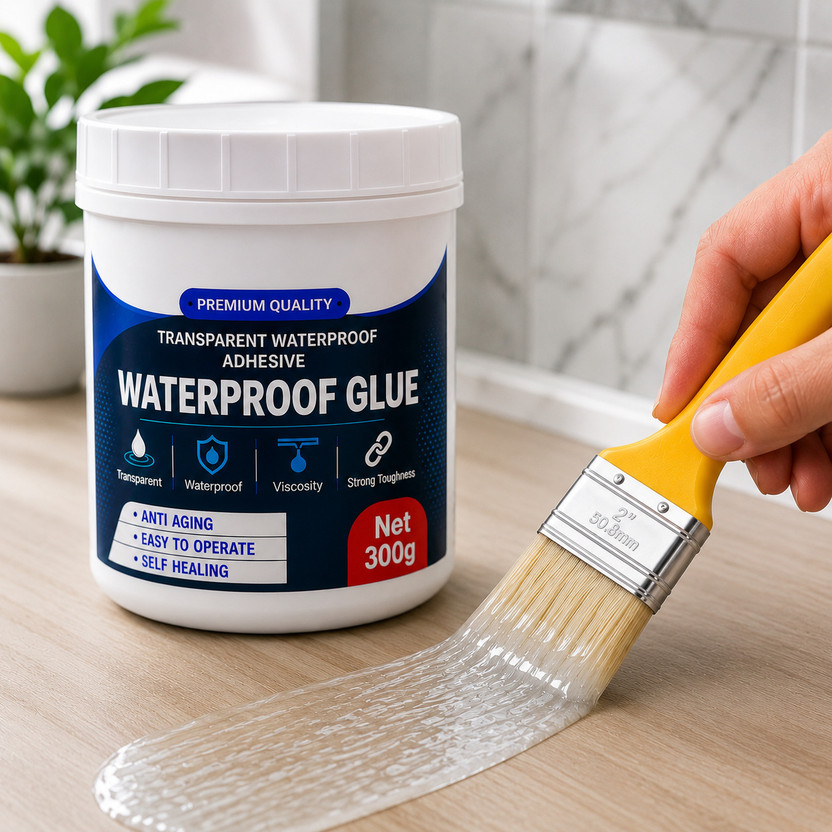 crownsmill Kiyano Waterproof glue Bathroom No Leak Adhesive (300 G) with brush free Adhesive(300 g)