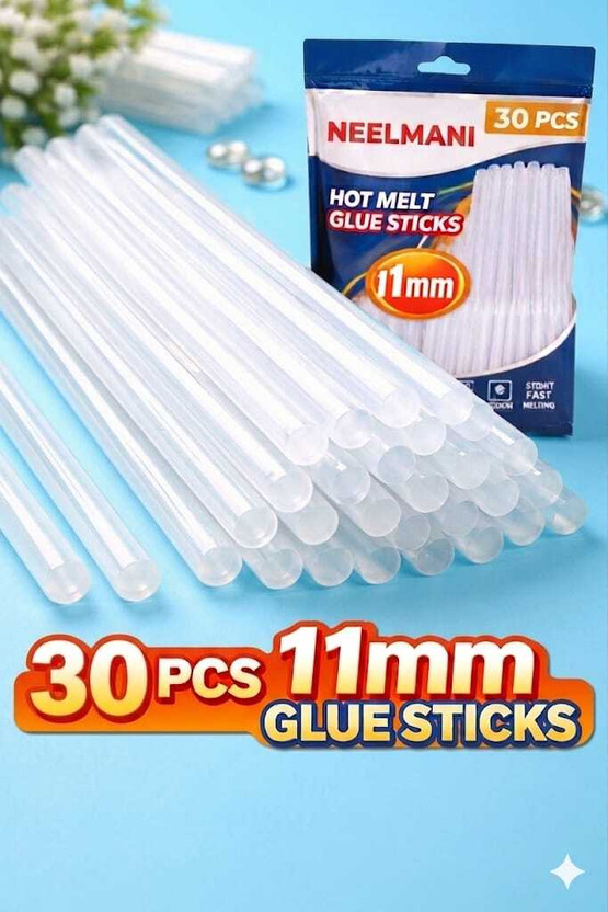 NEELMANI NEELMANI 30 PCS 11 MM GLUE STICKS TRANSPARENT Adhesive(20 ml) - Flipkart Deal