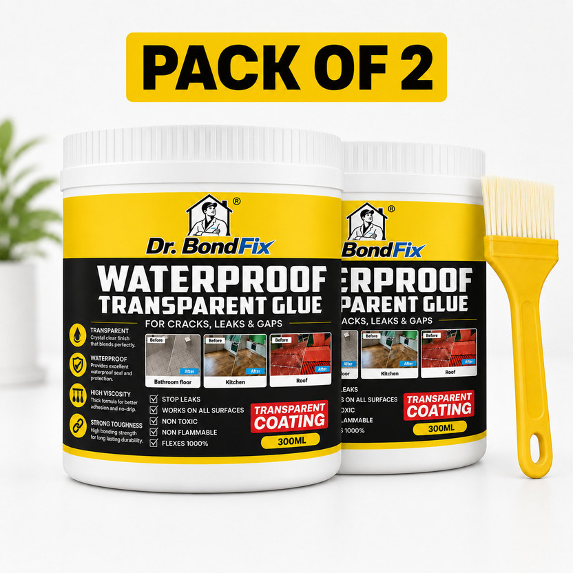 Dr.BondFix Waterproof Glue for Wall Cracks & Roof Leaks Transparent Sealant Leak Fix Adhesive(600 ml)