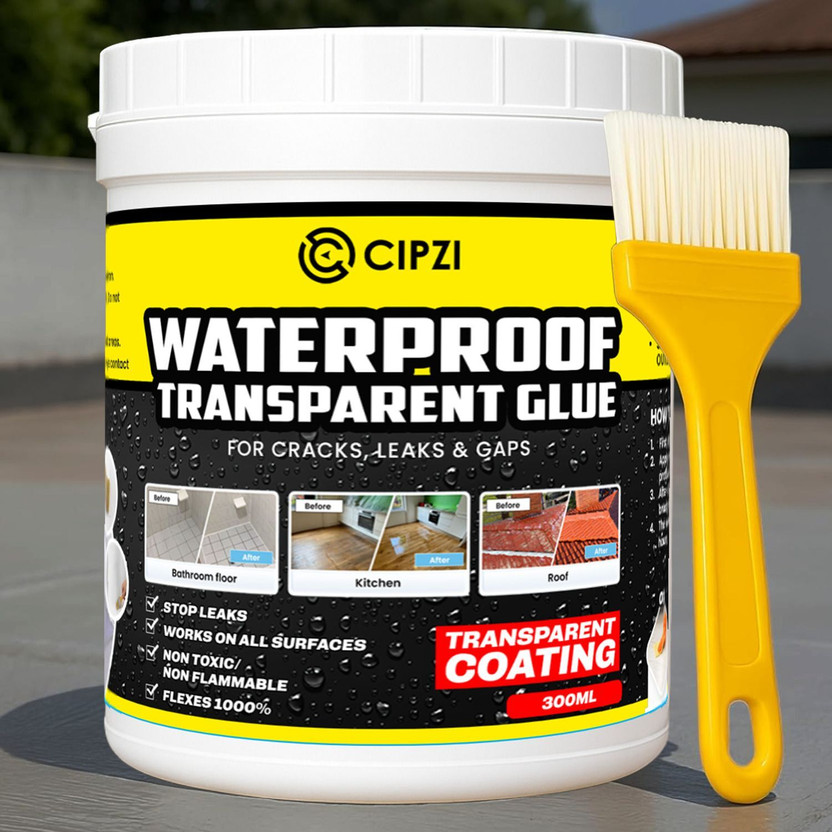 Cipzi Waterproof Glue for Wall Cracks & Roof Leaks Transparent Sealant Leak Fix Adhesive(300 ml)
