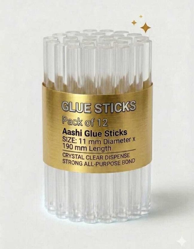 ashi 12 PCS 11 MM Transparent Glue Sticks For 40 to 100 Watts glue Gun Adhesive(12 ml)