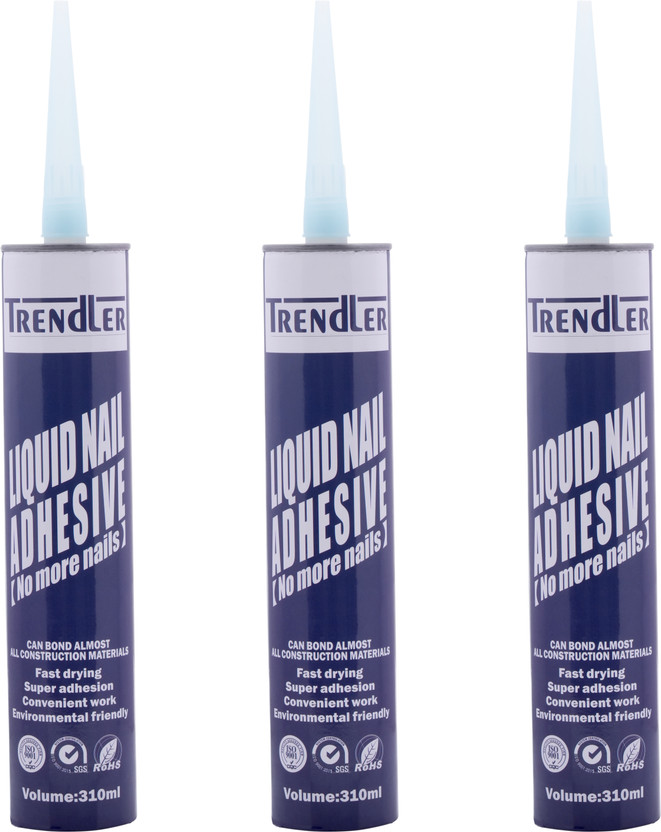 TRENDLER Silicon Clear Sealant, Pack of 3, Fills & Seals Large Gaps Crack Filler(310 ML) Adhesive(310 ml)