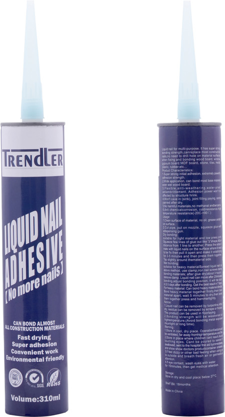 TRENDLER silicone sealant for crack and joint filling in glass clear silicon(pack of 2) Adhesive(310 ml)