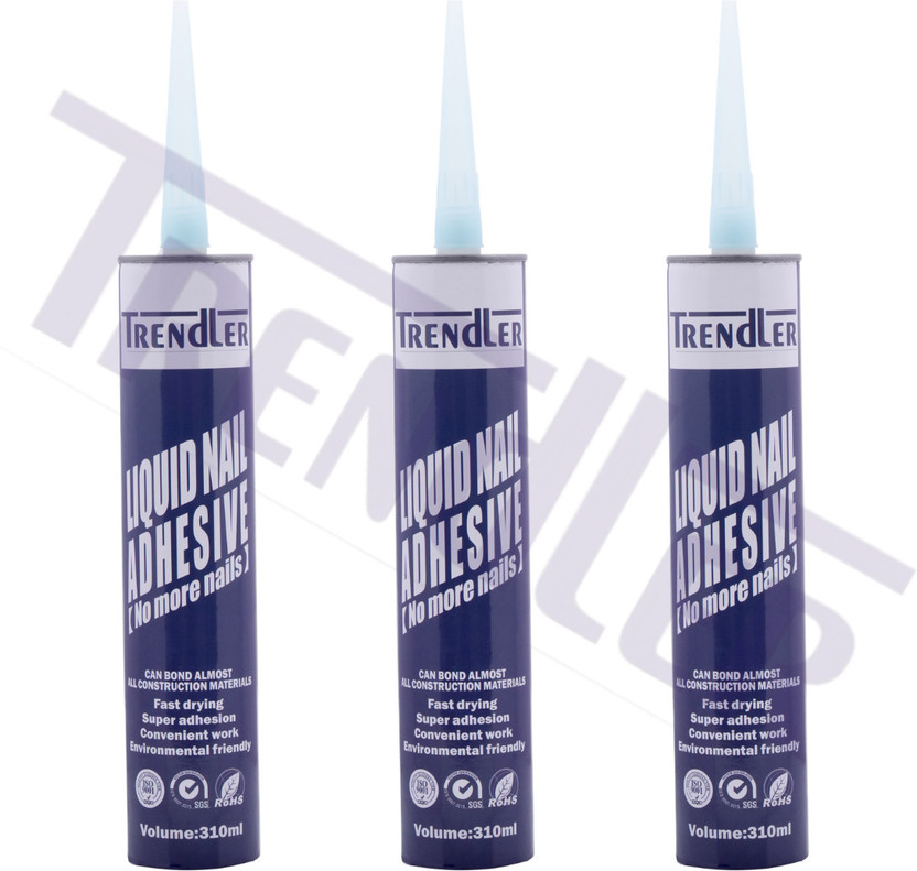 TRENDLER Silicone white paste 310ml, adhesive sealant, rubber seal, resists aging Pack 3 Adhesive(310 ml)