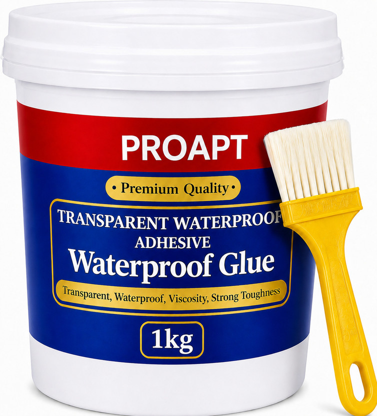 proapt Transparent Waterproof Adhesive Glue 1 Kg with Brush for Wall Roof Crack Repair Adhesive(1 kg)