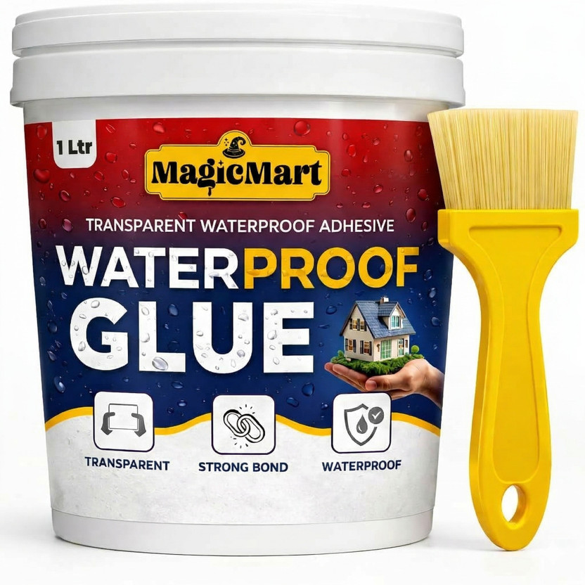 MAGICMART Transparent Waterproof Glue 1kg with Brush – Strong Clear Sealant Leak Fix Agent Adhesive(1 kg)