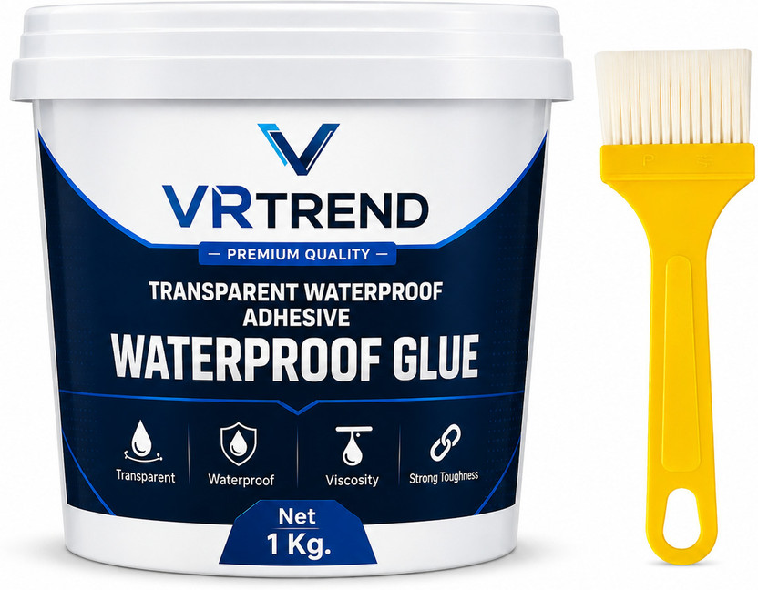 VRTREND 1KG Waterproofing Glue for Roof Water Leakage Solution with brush free _vr 21 Adhesive(1000 ml)