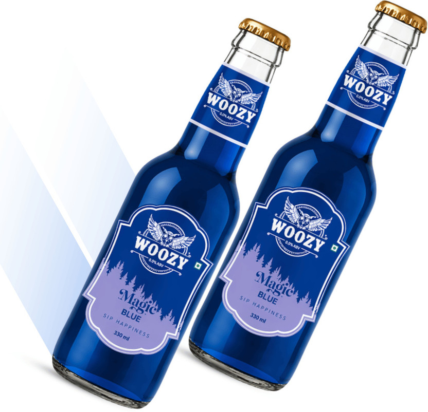 Woozy Magic Blue – Non-Alcoholic Blueberry Vanilla (2-Pack) Glass Bottle(2 x 330 ml)