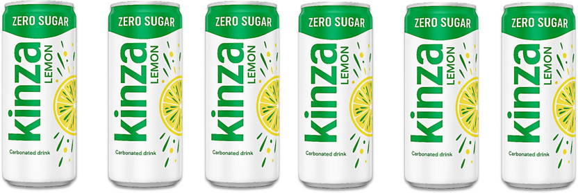KINZA Lemon Zero Carbonated Soft Drink Pack of 6 x 250ml Can(6 x 250 ml)