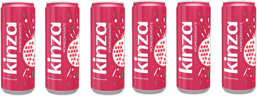 KINZA Pomegranate Carbonated Soft Drink Pack of 6 x 250ml Can(6 x 250 ml)