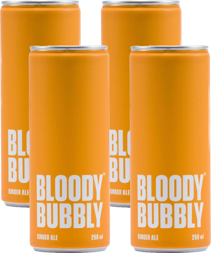BLOODYBUBBLY Ginger Ale | Collectors pack with Fridge magnet Can(4 x 250 ml)
