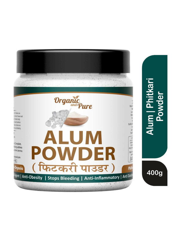 Organic Organic and Pure Alum Stone Powder Fitkari Powder Phitkari Alum Powder Patika Sphatika Bhasma Jar(400 g) - Flipkart Deal
