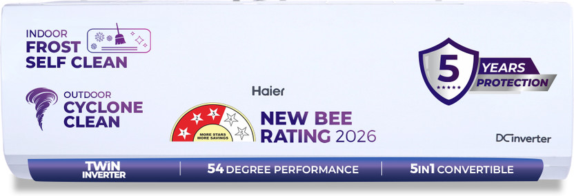 Haier 2026 Model 1.5 Ton 3 Star Split Twin Inverter AC(HSI17VP-W3NB-PI,HSO17VP-W3NB-PI, White)