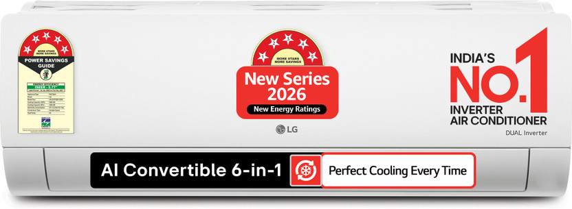 LG 2026 Model 1.5 Ton 5 Star Split Smart Inverter AC(AS-Q19YNZE1, White)