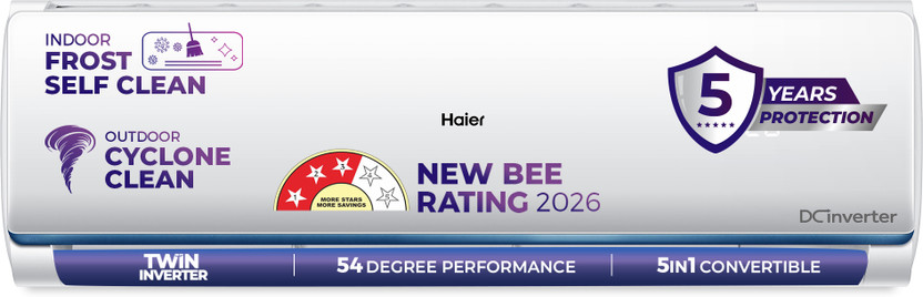 Haier 2026 Model 1 Ton 3 Star Split Twin Inverter AC(HSI11N-B3NB-I, HSO11-3NB-I, White)