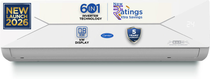 CARRIER 2026 Model 1.5 Ton 3 Star Split Inverter AC(18K ESTER EDGE GXI INVERTER R32 SPLIT AC_CAI18EE3R36F1, White)