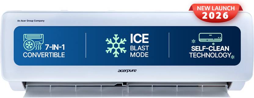 Acerpure 2026 Model 1.5 Ton 3 Star Split Inverter Chill Neo Energy Efficient 7-in-1 Convertible Cools at 58�C Ice Blast 4 Ways swing Self Cleaning Tec