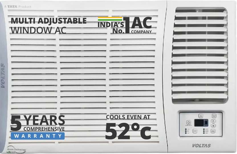 Voltas 2025 Model 1.5 Ton 5 Star Window Inverter Turbo Cooling | Energy Efficient | High ambient Cooling-cools even at 50�C | Filter Clean Indicator AC(185V VERTIS ELITE-1(4011511), White)