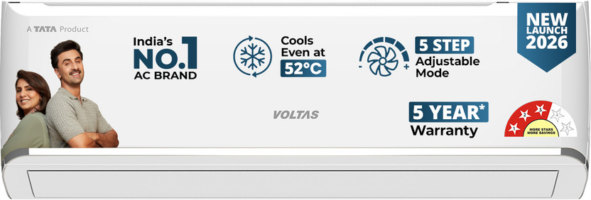 Voltas 2026 Model 1.5 Ton 3 Star Split Inverter AC(183INV CAN(4504114), White)