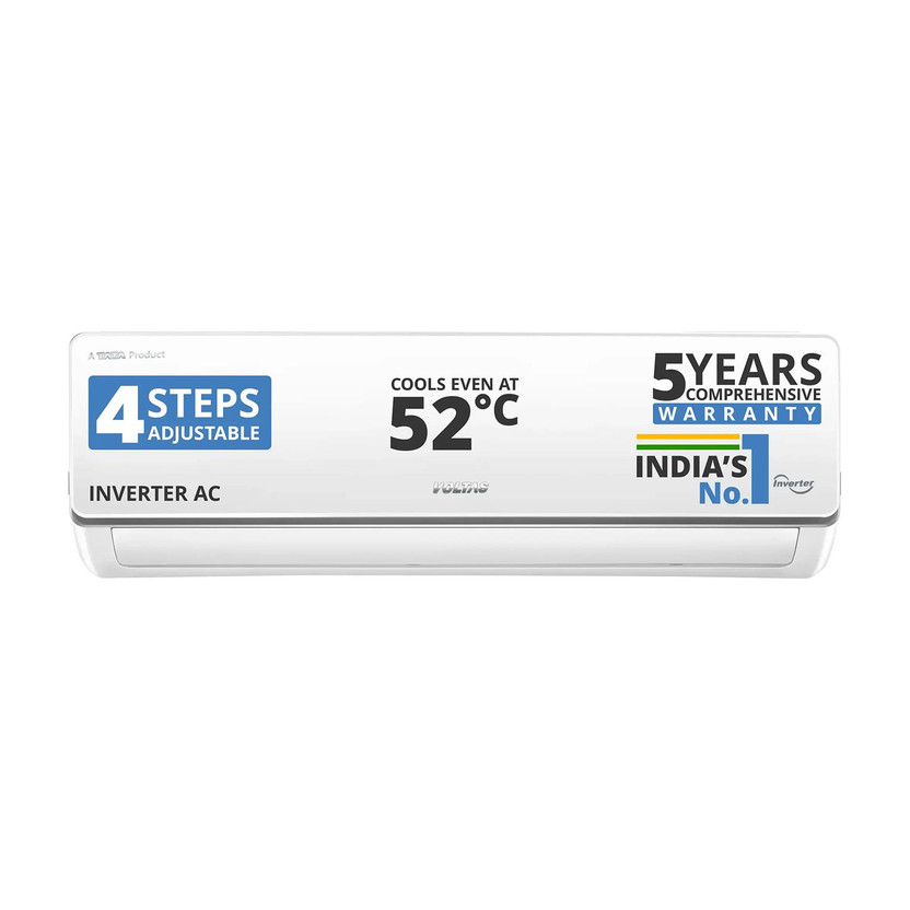 Voltas 2025 Model 2 Ton 3 Star Split Inverter 4-IN-1 Adjustable Mode | Energy Efficient | High Ambient Cooling (even at 52�C) | Anti-Dust Filter with Anti-Microbial Coating | Auto Clean AC(243V CAS(4503693), White)