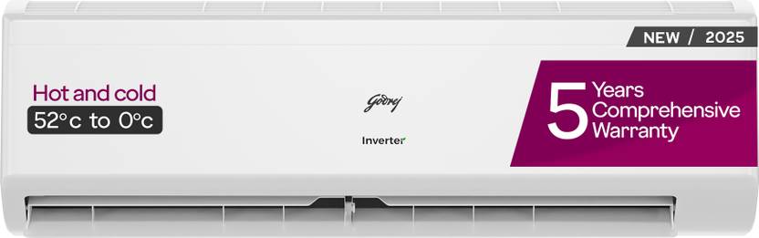 Godrej 2024 Model 1.5 Ton 3 Star Hot and Cold Split Inverter AC AC 1.5T SIH 18ITC3 WYC, White