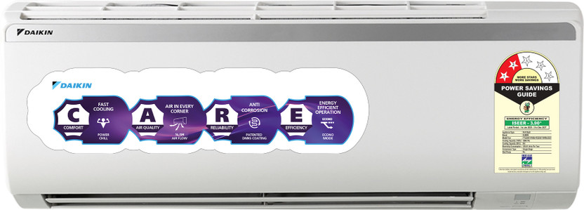 Daikin 2026 Model 0.9 Ton 2 Star Split Fixed Speed AC(FTQ30XV16VBA+RQ30XV16VBA, White)