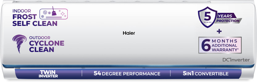 Haier 2026 Model 1 Ton 3 Star Split Twin Inverter AC(HSI11N-B3NB-I, HSO11-3NB-I, White)