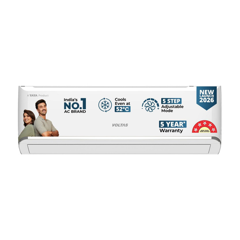 Voltas 2026 Model 1 Ton 5 Star Split Inverter AC(125INV VECTRA ZEN SILVER(4504063), White)