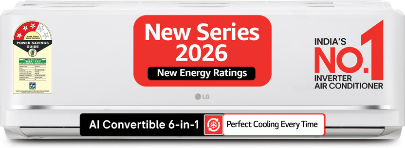 LG 2026 Model 1.5 tons 3 Star Split Dual Inverter Faster Cooling and Energy Saving, AI Convertible 6-in-1 Cooling, 4 Way Air Swing, HD Filter with Anti Virus Protection, Cools at 55 Degree Celsius, Him Clean, VIRAAT Mode and Diet Mode Plus AC(AS-Q19MNXE, White)