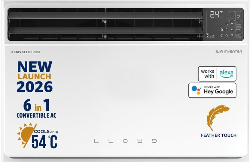 Lloyd 2026 Model 1.5 Ton 5 Star Window Inverter with Wi-fi AC(GLW18V5AGTPR, White)