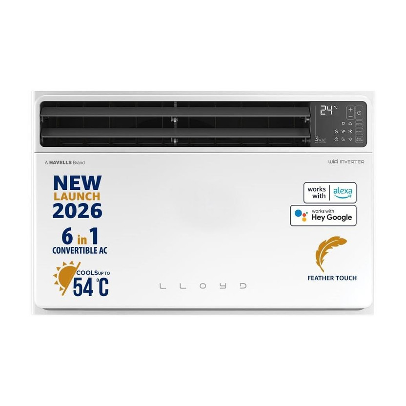 Lloyd 2026 Model 1.5 Ton 5 Star Window Inverter with Wi-fi AC(GLW18V5AGTPR, White)
