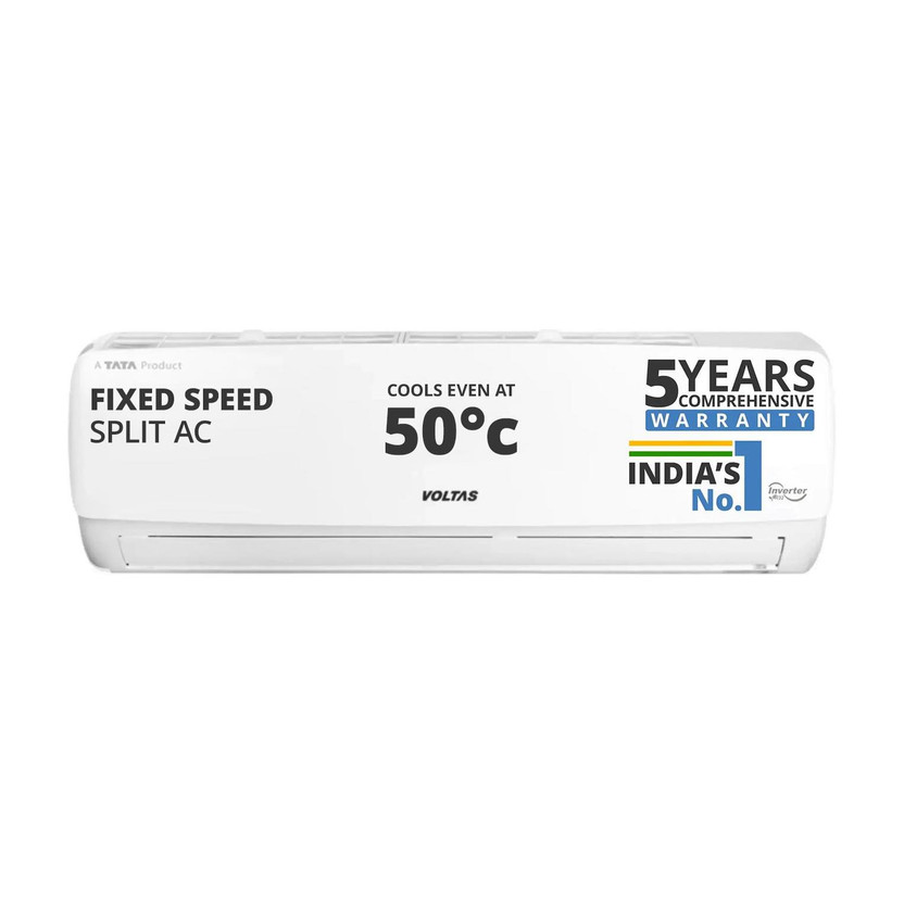 Voltas 2025 Model 1.5 Ton 3 Star Split Fixed Speed 4-IN-1 Adjustable Mode | Energy Efficient | High Ambient Cooling (even at 52�C) | Anti-Dust Filter with Anti-Microbial Coating | Auto Clean AC(183 Vectra Elegant(4503470), White)