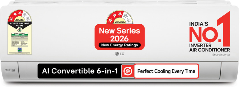 LG 2026 Model 1 Ton 3 Star Split Smart Inverter Faster Cooling and Energy Saving, AI Convertible 6-in-1 Cooling, HD Filter with Anti Virus Protection, Cools at 55 Degree Celsius, Him Clean, VIRAAT Mode and Diet Mode Plus AC(AS-Q12CNXE, White)