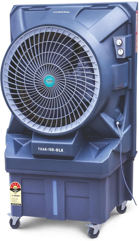 TOMASHI 125 L Room/Personal Air Cooler(Black, THAR 150 DLX 2024 Air Cooler|38mm Heat Sink Motor|22 inch Air Circle)