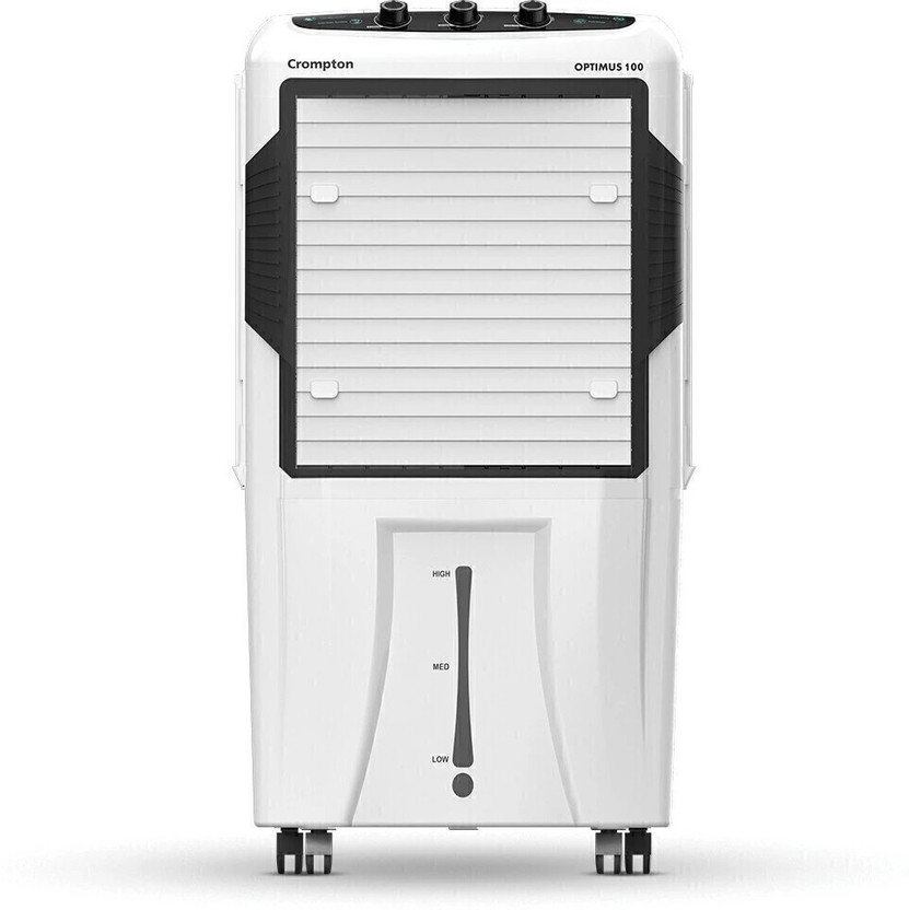 Crompton 100 L Desert Air Cooler with Motor Overload Protection, Auto-drain(White, Black, ACGC Optimus 100)