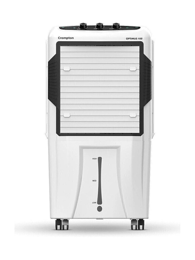 Crompton 100 L Desert Air Cooler with Motor Overload Protection, Auto-drain(White, Black, ACGC Optimus 100)